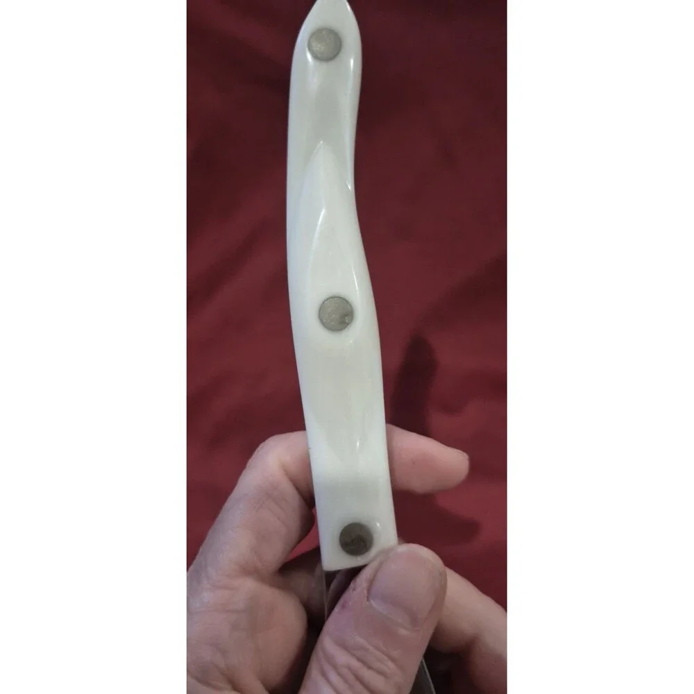 Cutco 1768 Spatula Spreader Pearl White Handle Serrated Knife Made in USA KW EUC